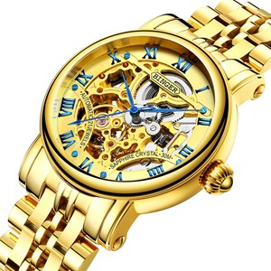 Đồng hồ nam chạm rỗng Binger số La Mã